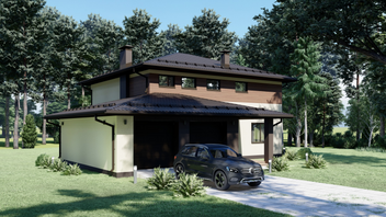 Проект Современный дом с гаражом на две машины S-227 частного дома для строительства