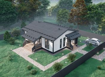 Проект Одноэтажный дом с террасой 31-22КД частного дома для строительства