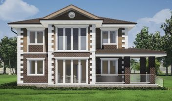 Проект Жилой кирпичный двухэтажный дом 200 м2 частного дома для строительства