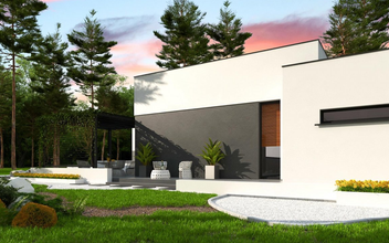 Проект Одноэтажный загородный дом в стиле хайтек S3-197-3 (Zx141) частного дома для строительства