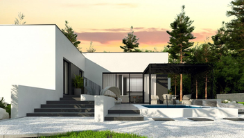 Проект Одноэтажный загородный дом в стиле хайтек S3-197-3 (Zx141) частного дома для строительства