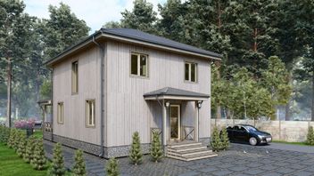 Проект Двухэтажный каркасный дом Лаванда частного дома для строительства
