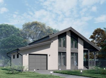 Проект Двухэтажный дом с гаражом 114-23КД частного дома для строительства